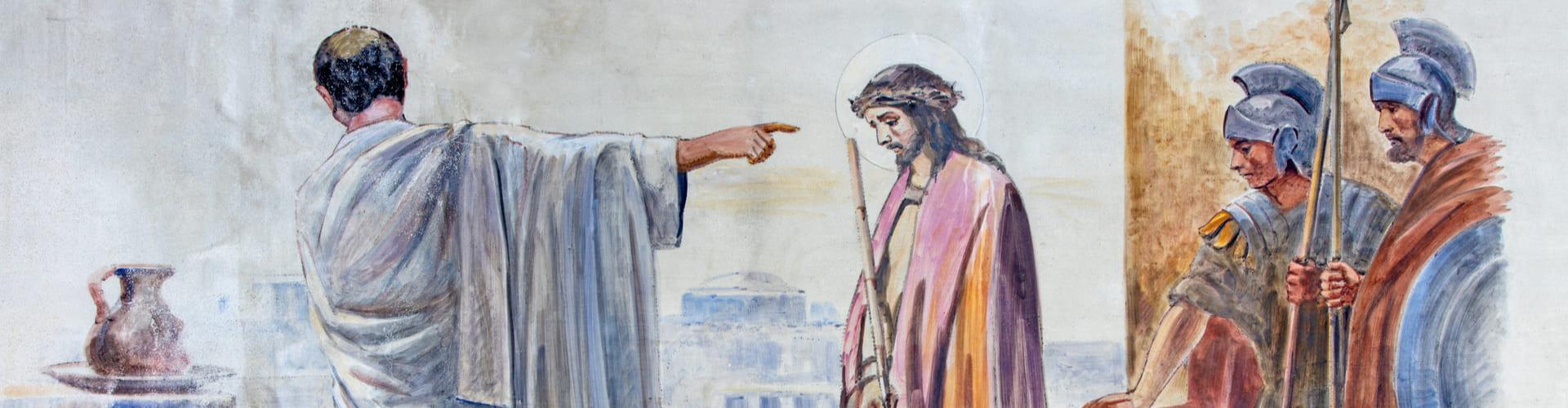 Quinta estació: Jesús és jutjat per Pilat