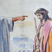 Quinta estació: Jesús és jutjat per Pilat